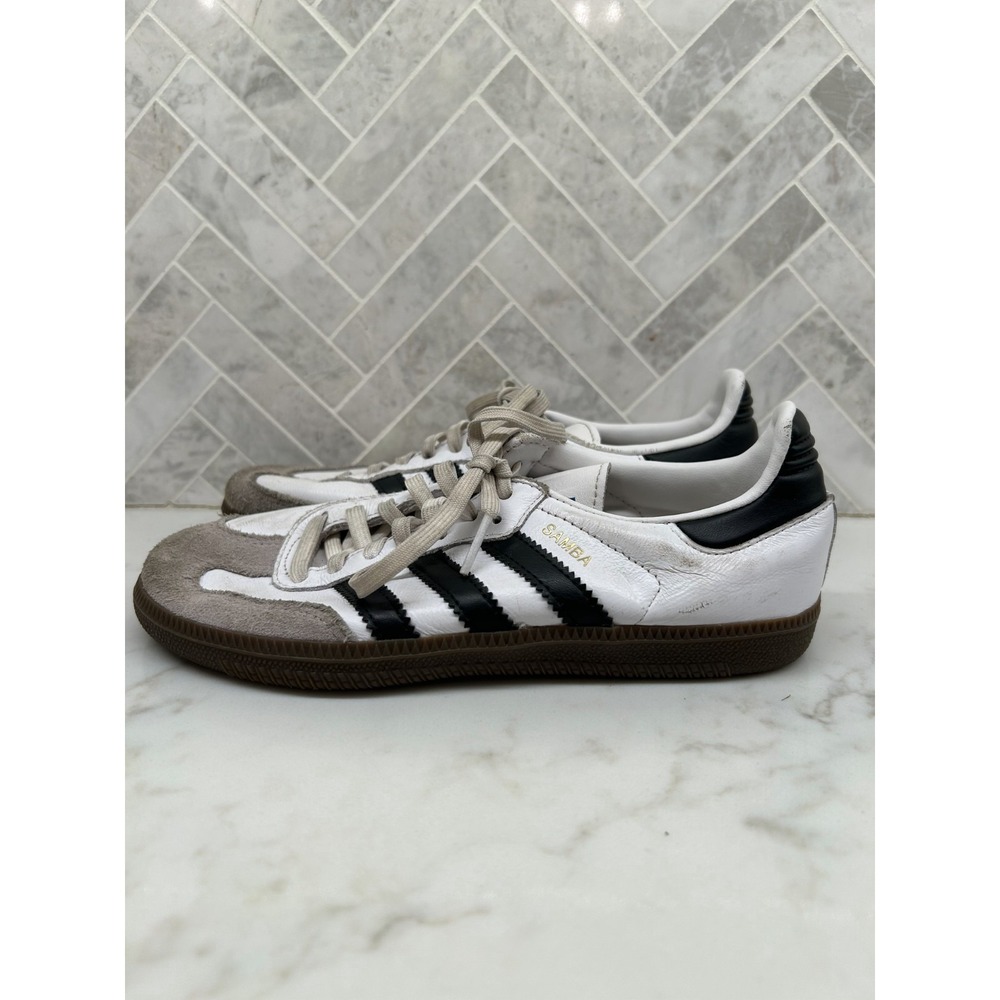 Adidas Samba OG Ortholite Sneakers Youth Kids Size 2 White Black Classic Lace Up
